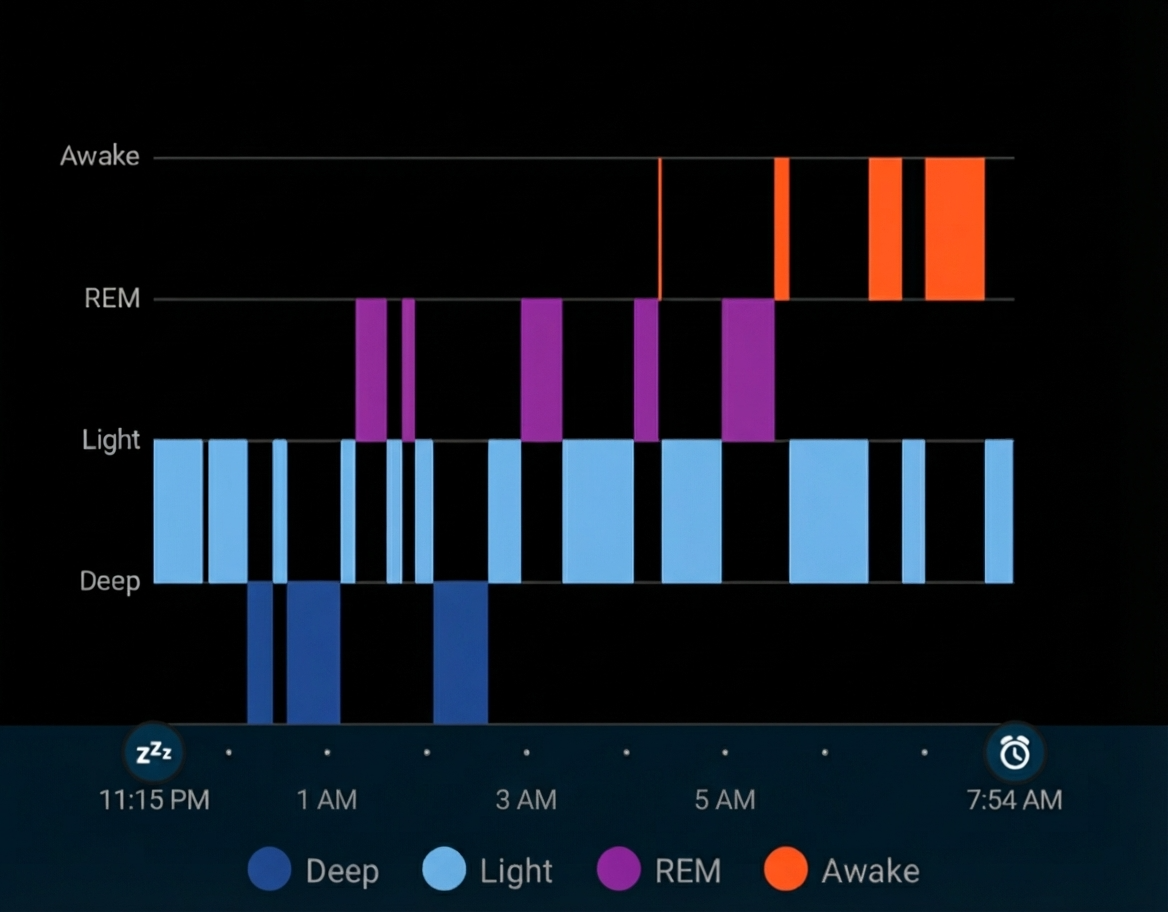 Sleep chart with times on the x axis